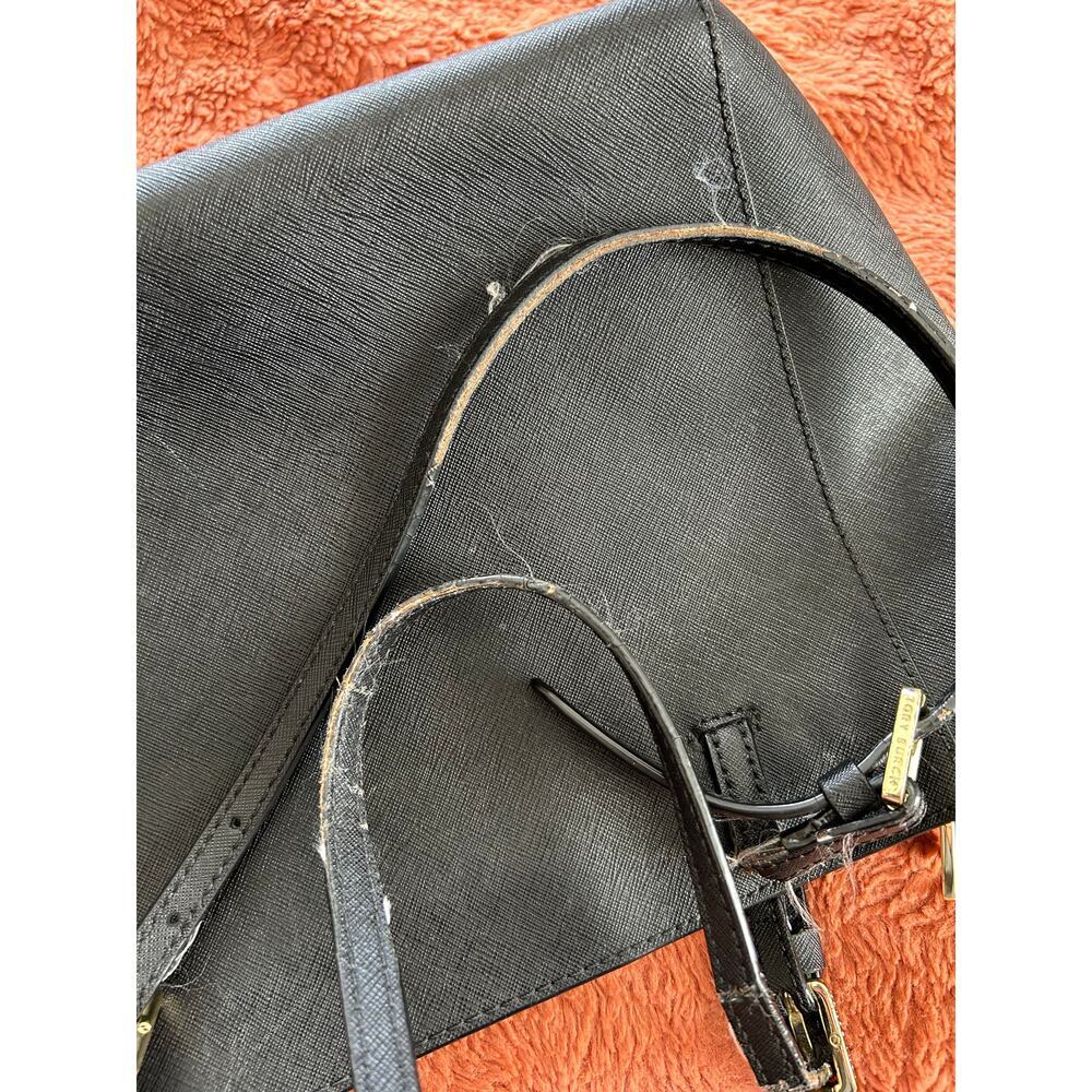 Tory Burch Emerson Black Tote Gold Hardware EUC w FLAWED STRAPS - Picture 11 of 16
